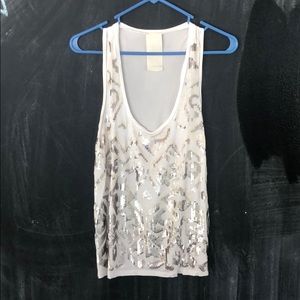 White sequin tank